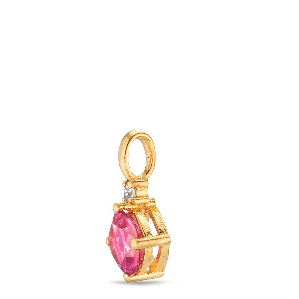 Hanger 750/18K geel goud Topaas roze, Topaas wit Ø6.5 mm