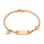 Graveer armband 750/18K rood goud Hart 12-14 cm