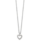 Collier Silber Zirkonia 16 Steine rhodiniert Herz 38-42 cm verstellbar