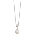 Collier Zilver Gerhodineerd zoetwater Parel 7.5-8 mm 38-42 cm