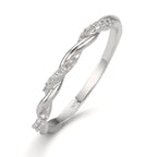 Aanschuifring Zilver Zirkonia 18 Steen Gerhodineerd