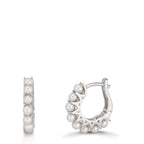 Klappcreolen Silber rhodiniert Süsswasserzuchtperle, 16 Perlen, 2.5 mm