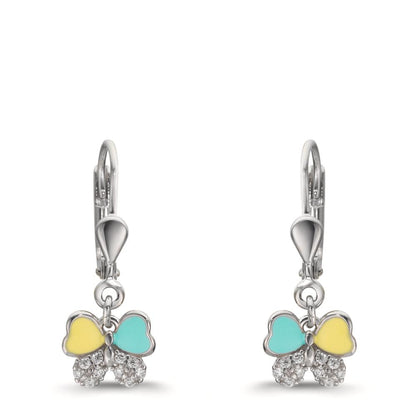 Pendant d'oreilles Argent Zircone 20 Pierres Rhodié Papillon