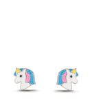 Clous d'oreilles Argent Rhodié Licorne