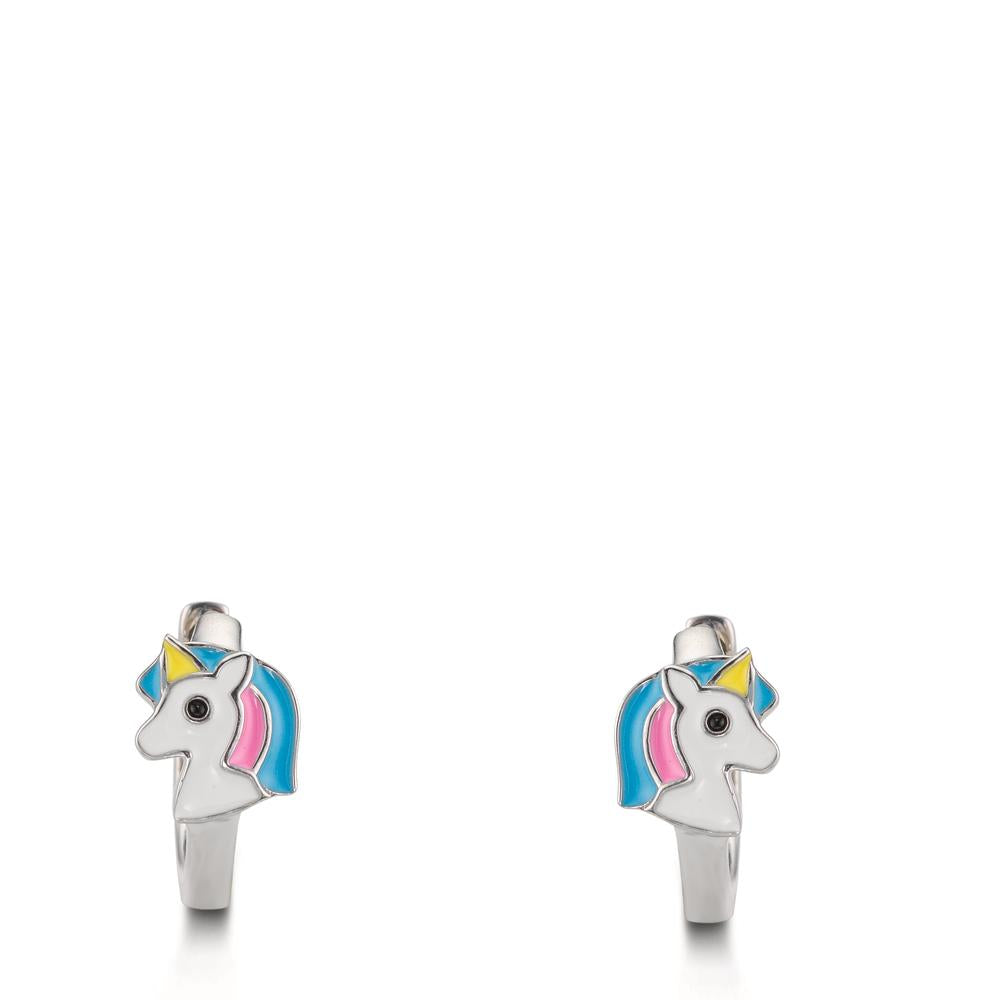 Klappcreolen Silber rhodiniert Einhorn