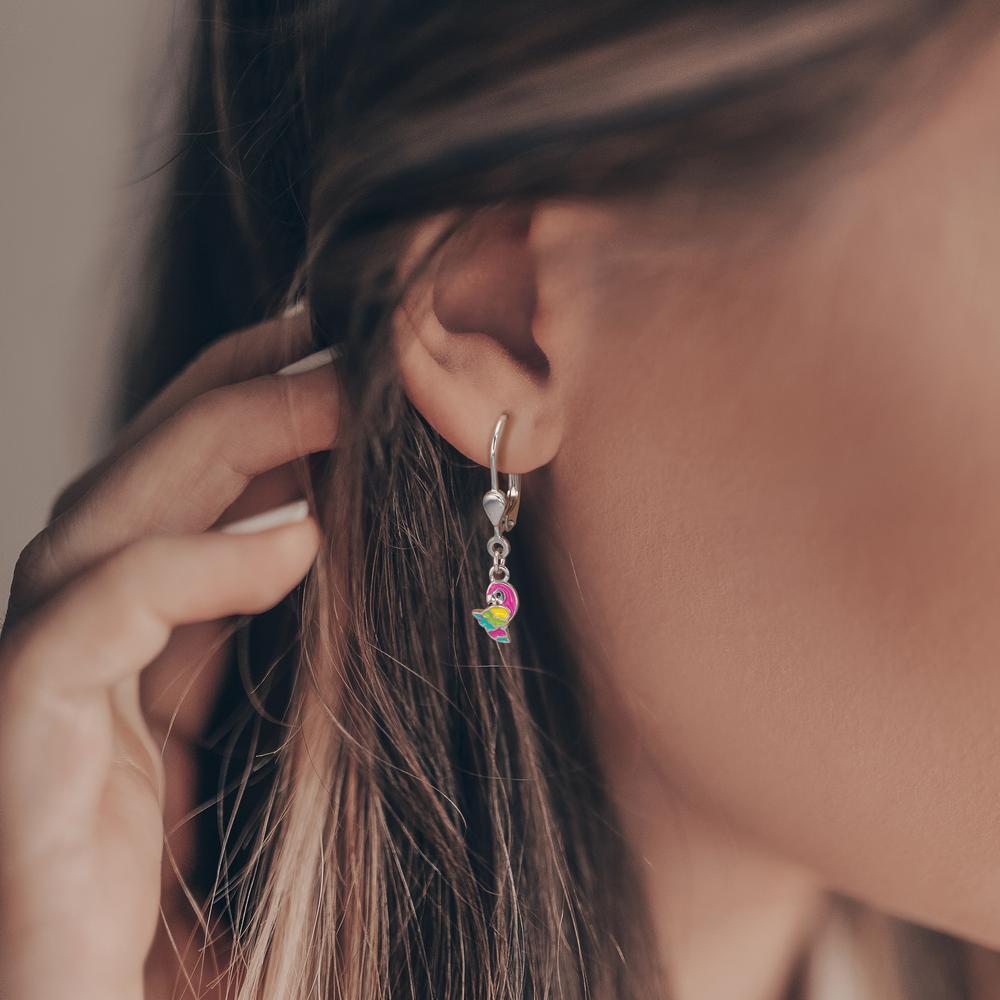 Ohrhänger Silber rhodiniert Papagei