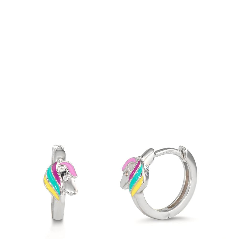 Klappcreolen Silber rhodiniert Pferd