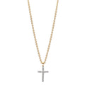 Collier 375/9 K Gelbgold Zirkonia 16 Steine Kreuz 38-42 cm verstellbar