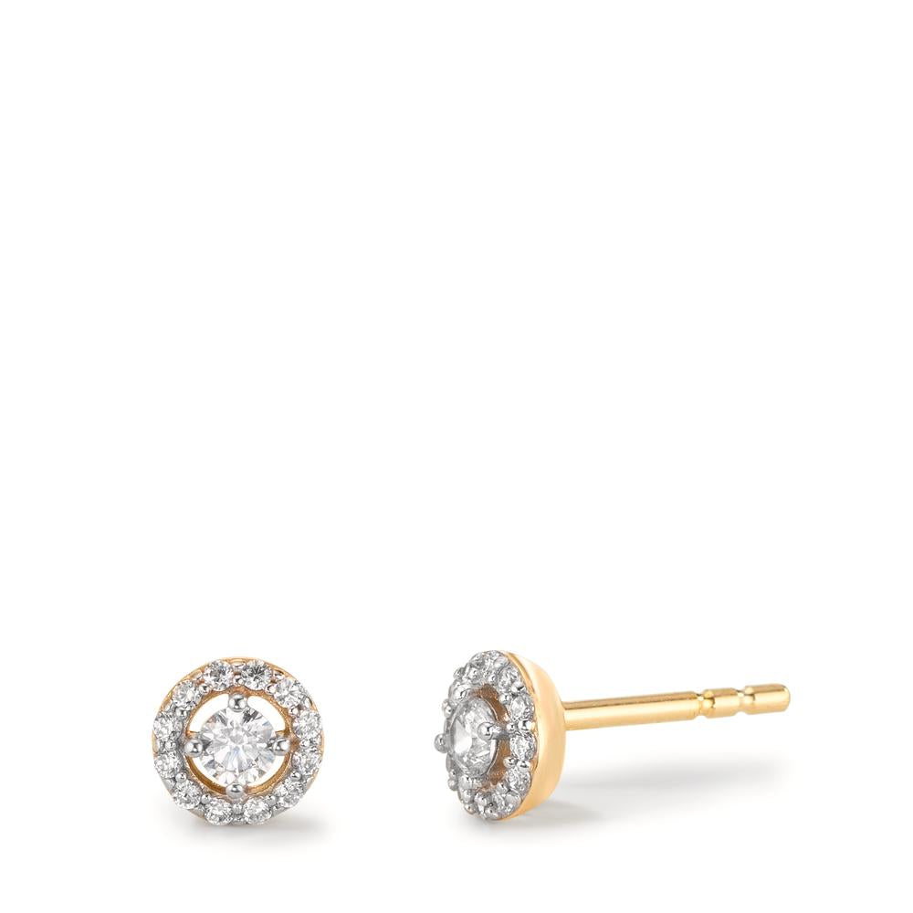 Clous d'oreilles Or jaune 9K Zircone Ø5.5 mm