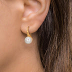 Ohrhänger 375/9 K Gelbgold Süsswasserzuchtperle, 2 Perlen, 8 mm