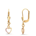 Ohrhänger 375/9 K Gelbgold Zirkonia rosa, rund