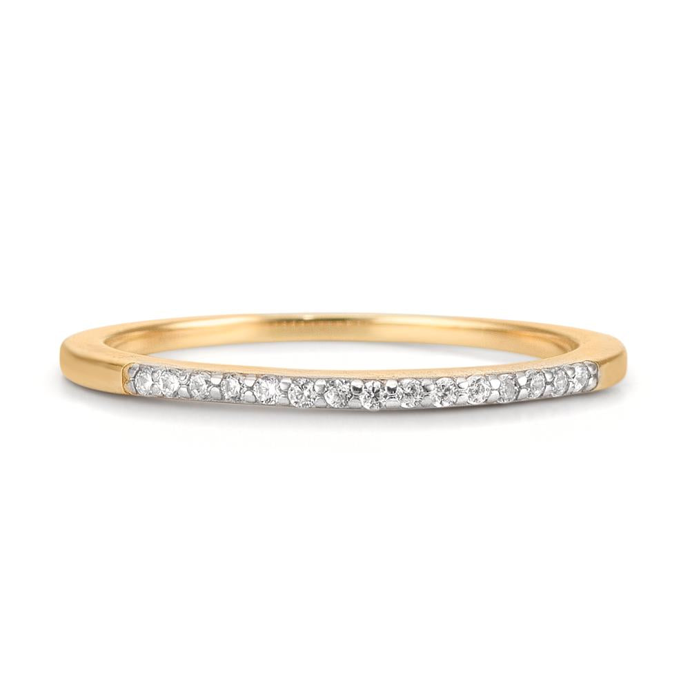Memory ring 375/9K geel goud Zirkonia 15 Steen