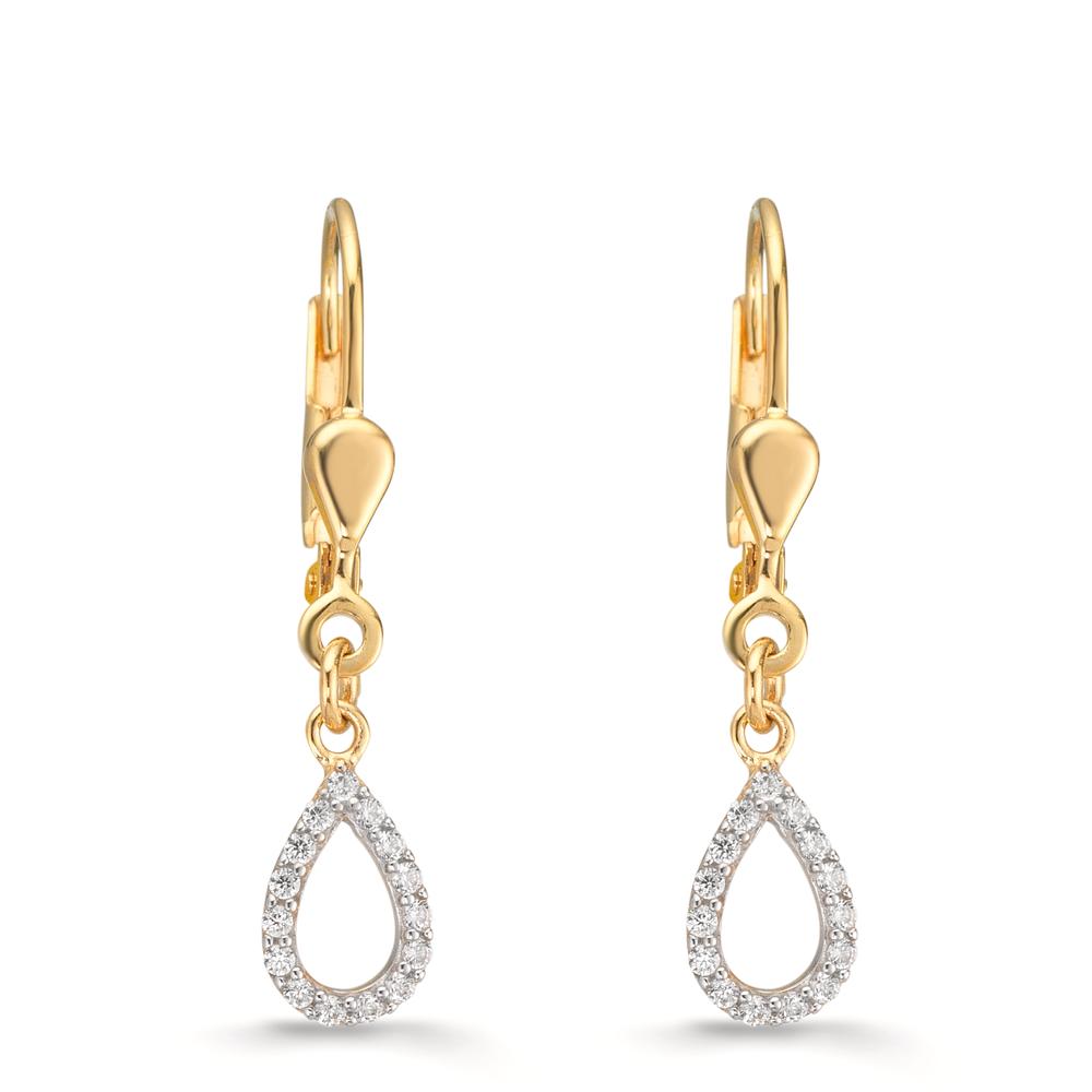 Oorbellen 375/9K geel goud Zirkonia