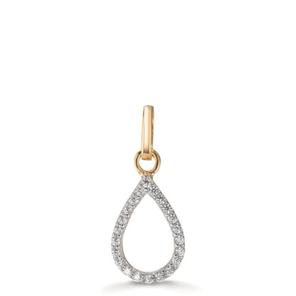 Pendentif Or jaune 9K Zircone