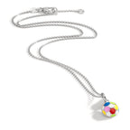 Collier met hanger Zilver Gerhodineerd Voetbal 36-38 cm