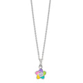 Chaînette avec pendentif Argent Zircone Rhodié Fleur 36-38 cm