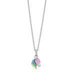 Chaînette avec pendentif Argent Zircone Rhodié Cheval 36-38 cm