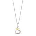 Collier met hanger Zilver Zirkonia Gerhodineerd Hart 36-38 cm