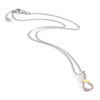 Collier met hanger Zilver Zirkonia Gerhodineerd Hart 36-38 cm