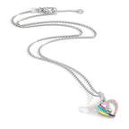 Halskette mit Anhänger Silber Zirkonia rosa rhodiniert Pferd 36-38 cm verstellbar