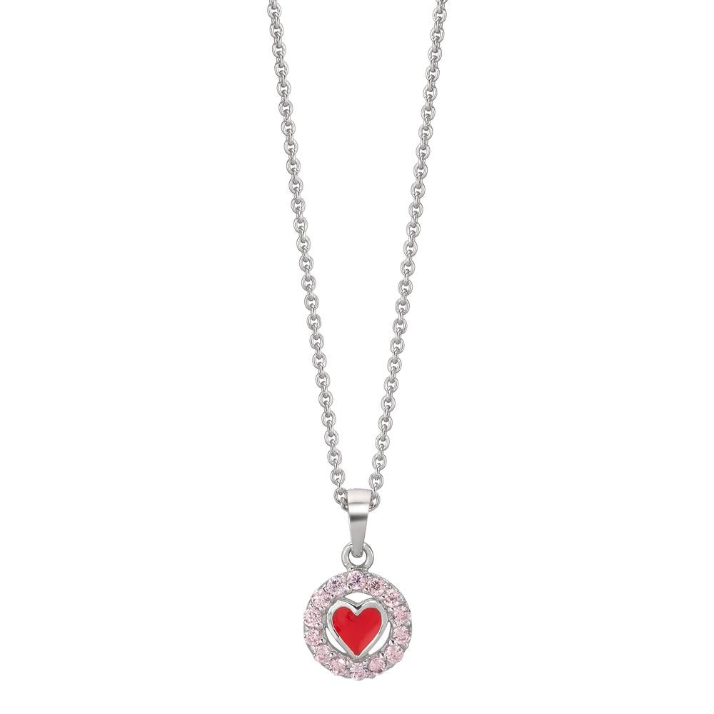 Chaînette avec pendentif Argent Zircone rose Rhodié 36-38 cm