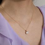 Chaînette avec pendentif Or jaune 9K Zircone 40-42 cm