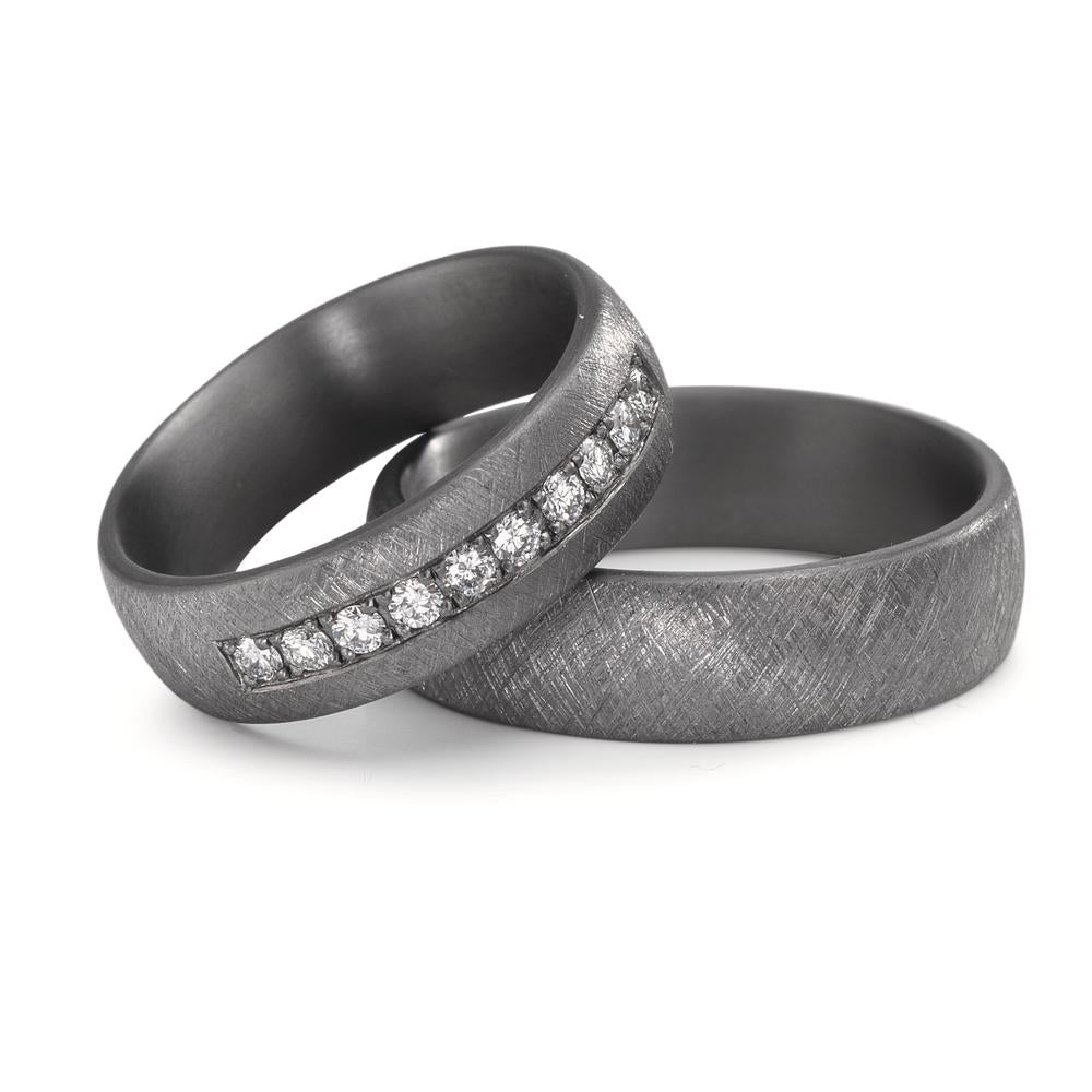 Partnerring 999 Tantaal Diamant laboratorium gegroeid 0.25 ct, 10 Steen, tw-vsi