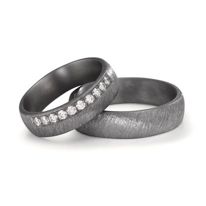 Partnerring 999 Tantal Diamant Lab Grown 0.25 ct, 10 Steine, tw-vsi