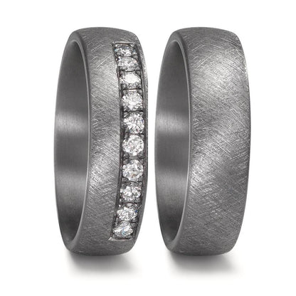 Partnerring 999 Tantal Diamant Lab Grown 0.25 ct, 10 Steine, tw-vsi