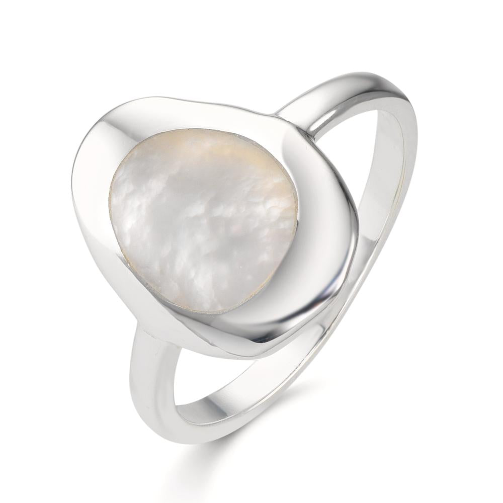 Bague Argent nacre blanc Ø14.5 mm