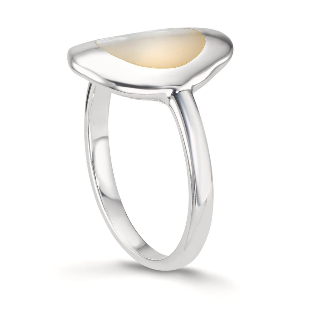 Bague Argent nacre blanc Ø14.5 mm