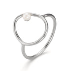 Ring Zilver zoetwater Parel wit, 3 mm Ø14 mm