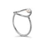 Ring Zilver zoetwater Parel wit, 3 mm Ø14 mm