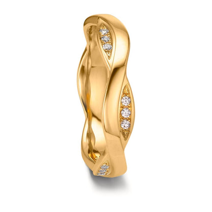 Partnerring 750/18K geel goud Diamant 0.09 ct, 18 Steen, tw-vsi