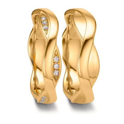 Partnerring 750/18K geel goud Diamant 0.09 ct, 18 Steen, tw-vsi