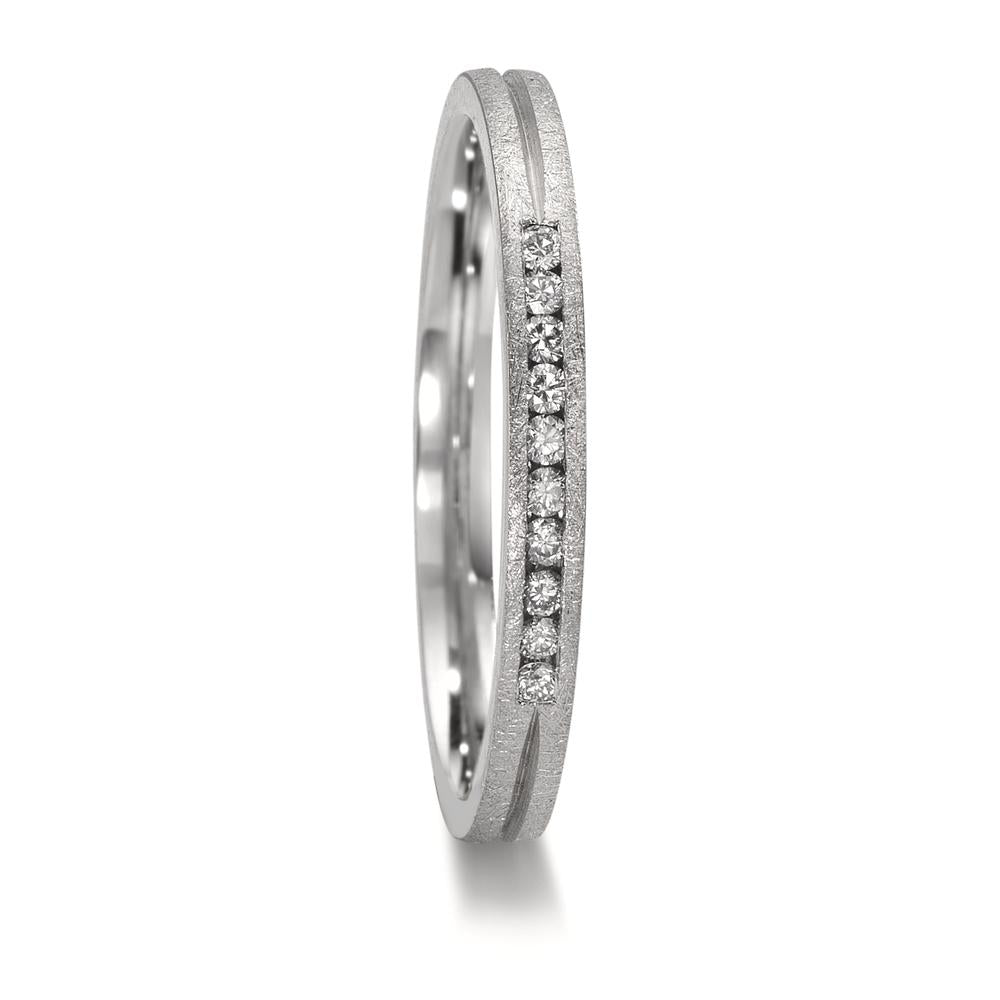 Partnerring 950 Platin Diamant 0.075 ct, 10 Steine, w-si