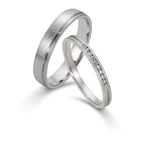 Partnerring 950 Platin Diamant 0.075 ct, 10 Steine, w-si