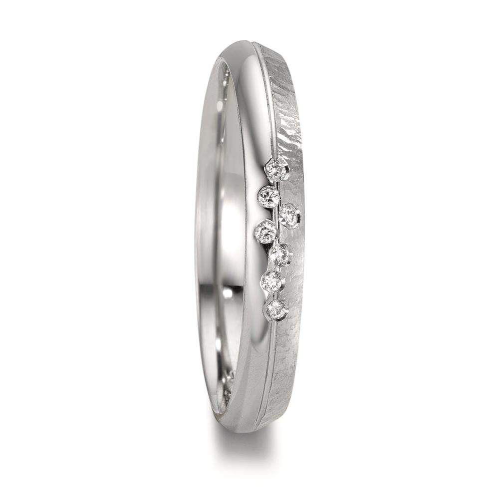 Partnerring 950 Platina Diamant 0.035 ct, 7 Steen, w-si