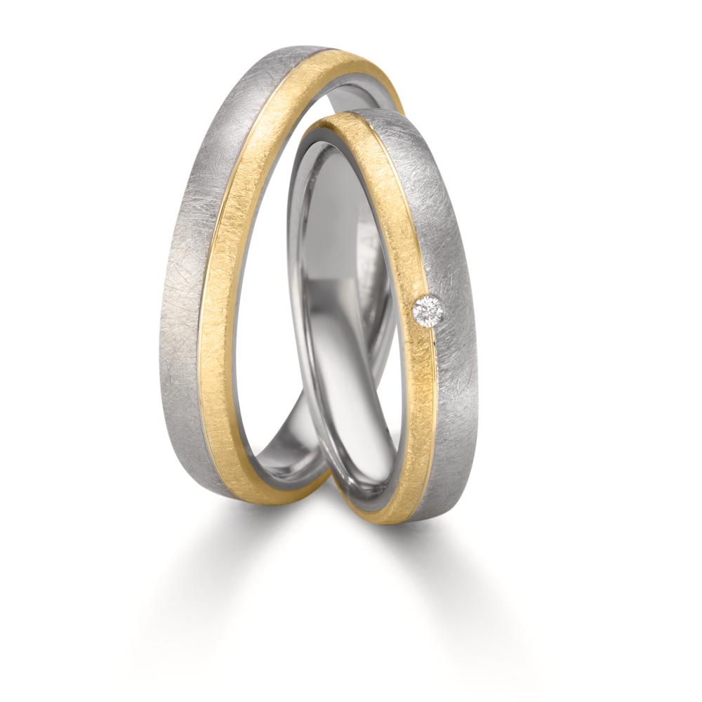 Partnerring Roestvrijstaal, 375/9K geel goud