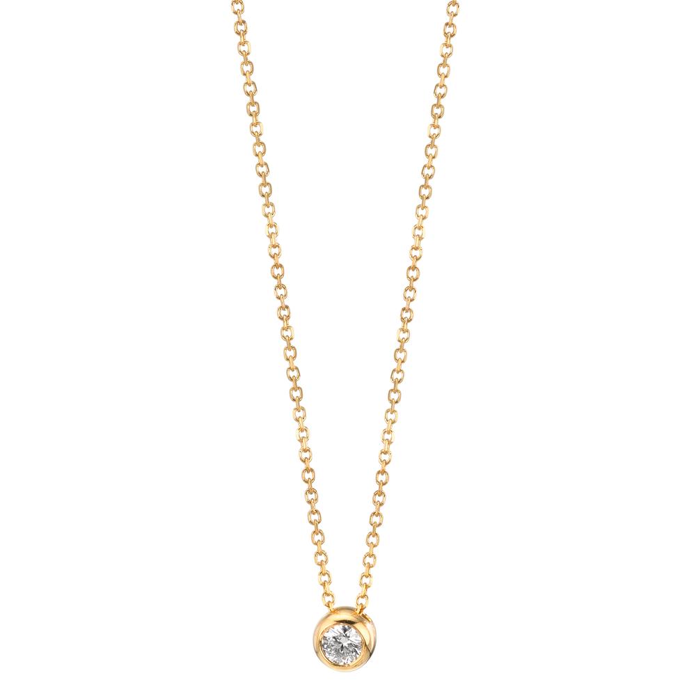Collier Or jaune 18K Diamant 0.05 ct, w-si 42-45 cm