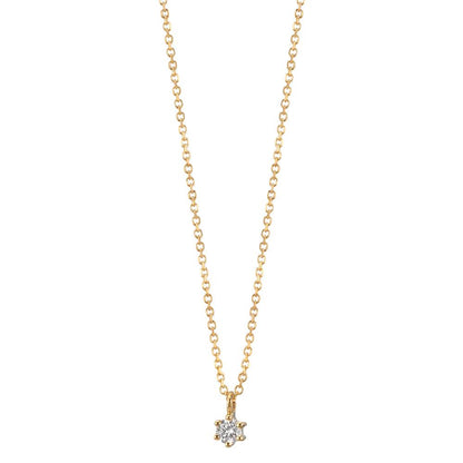 Collier Or jaune 18K Diamant 0.05 ct, w-si 42-45 cm