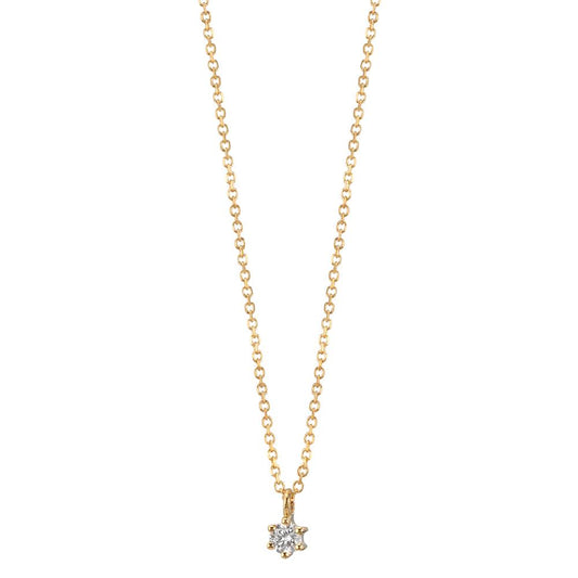Collier 750/18K geel goud Diamant 0.05 ct, w-si 42-45 cm