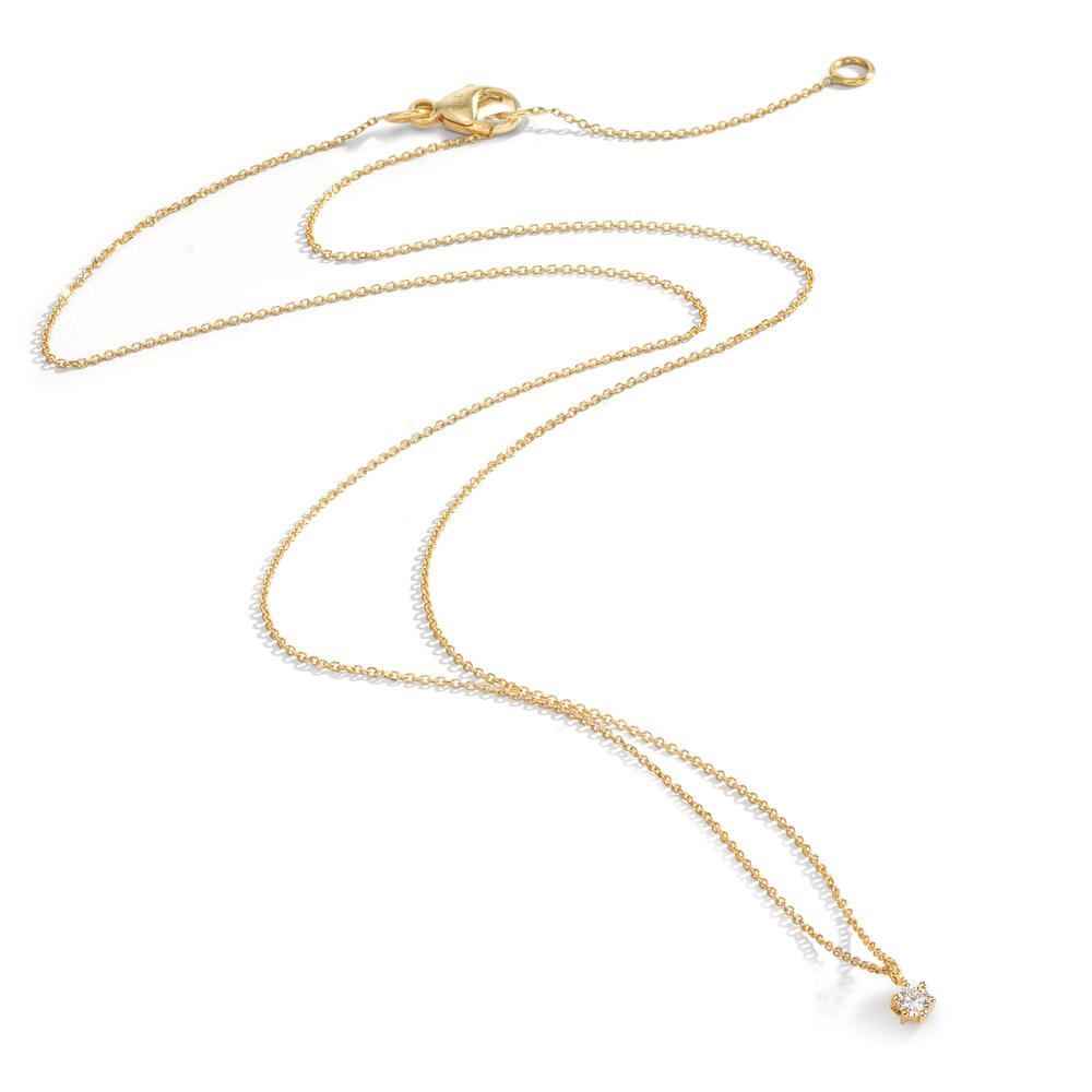 Collier Or jaune 18K Diamant 0.05 ct, w-si 42-45 cm