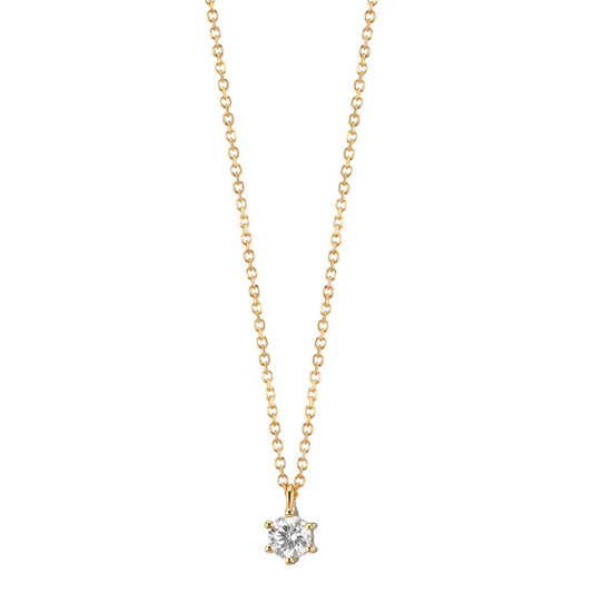 Collier 750/18K geel goud Diamant 0.10 ct, w-si 42-45 cm