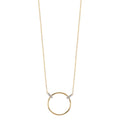 Collier 375/9K geel goud, 375/9K witgoud Zirkonia 6 Steen 42-45 cm Ø14 mm