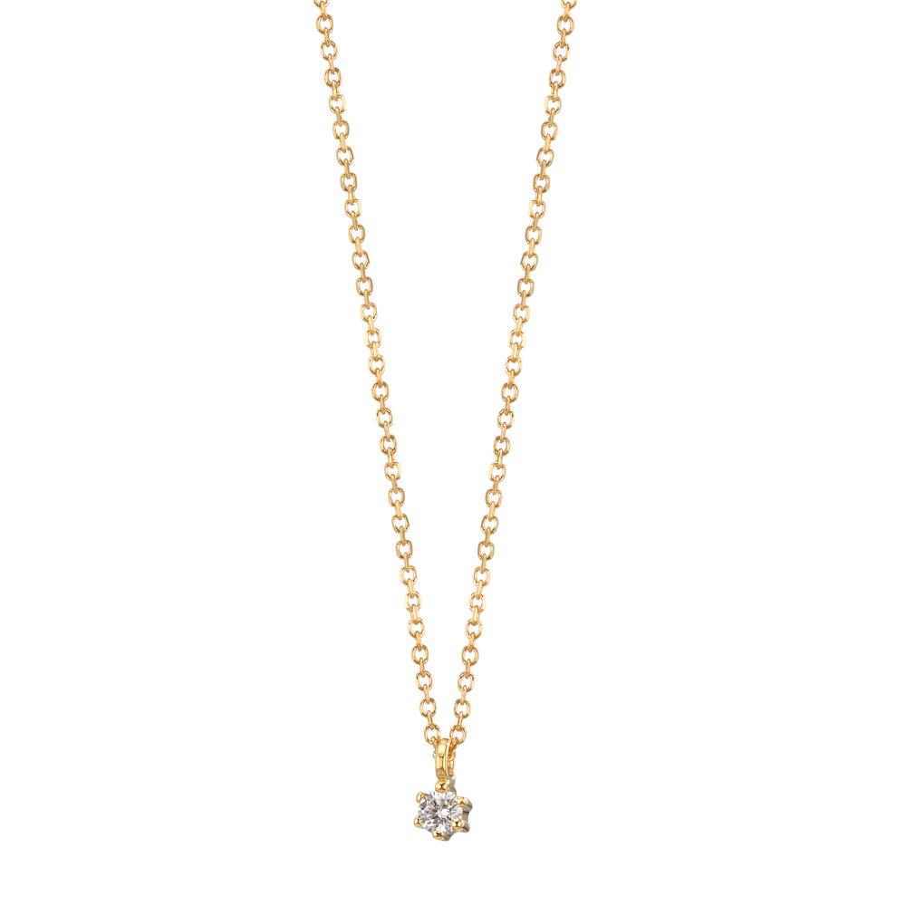 Collier 750/18K geel goud Diamant 0.03 ct, w-si 42-45 cm