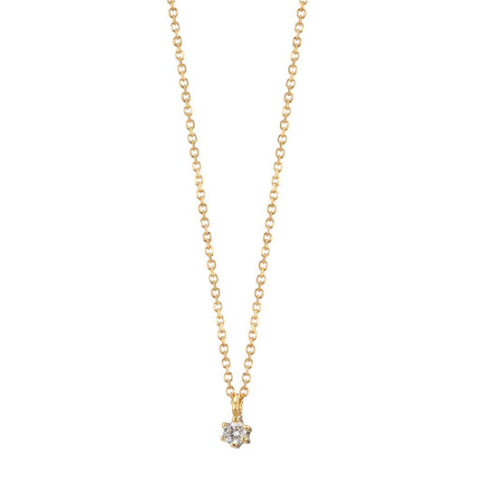 Collier 750/18K geel goud Diamant 0.03 ct, w-si 42-45 cm