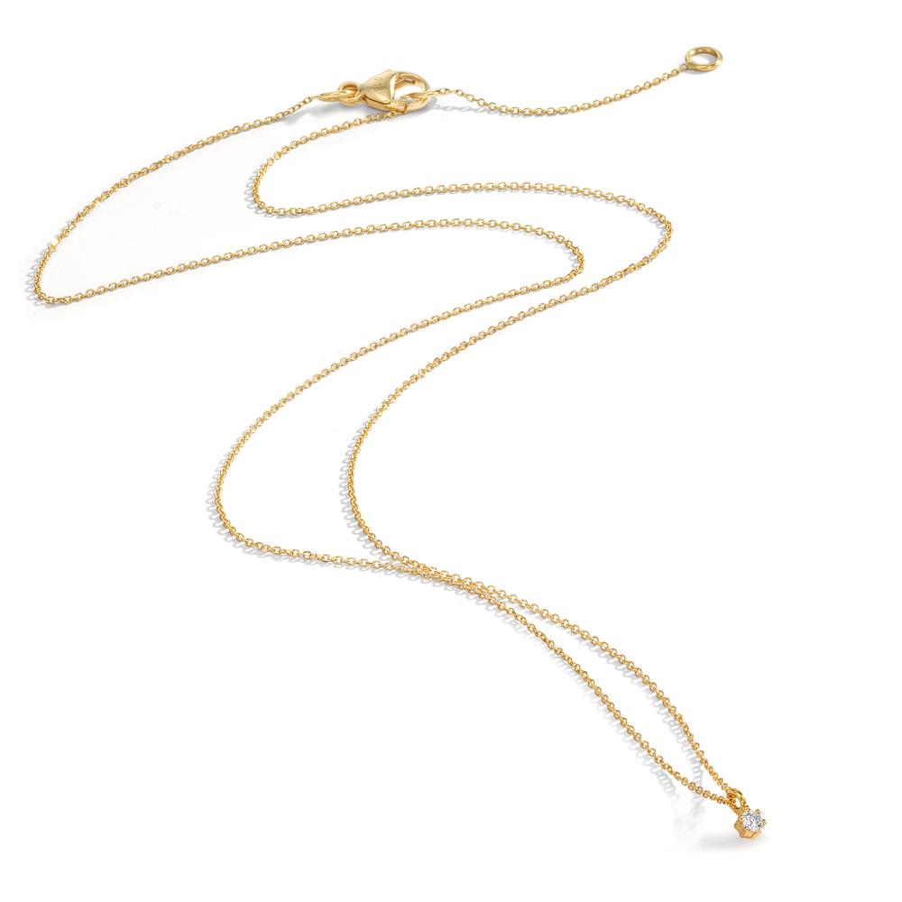 Collier 750/18K geel goud Diamant 0.03 ct, w-si 42-45 cm