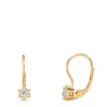 Oorbellen 750/18K geel goud Diamant 0.17 ct, 2 Steen, w-si