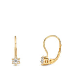 Oorbellen 750/18K geel goud Diamant 0.17 ct, 2 Steen, w-si